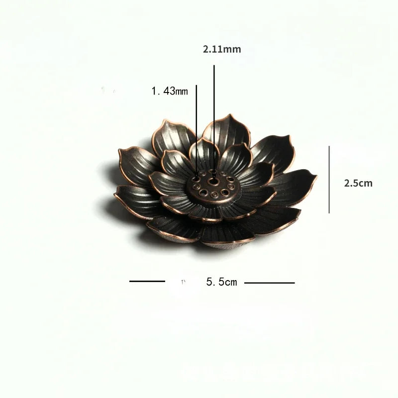 2 in 1 Alloy Incense Burner Metal sandalwood Incense Sticks Holder Buddhism Zen Lotus Sticks Incense Censer Nasturtium Ashtray