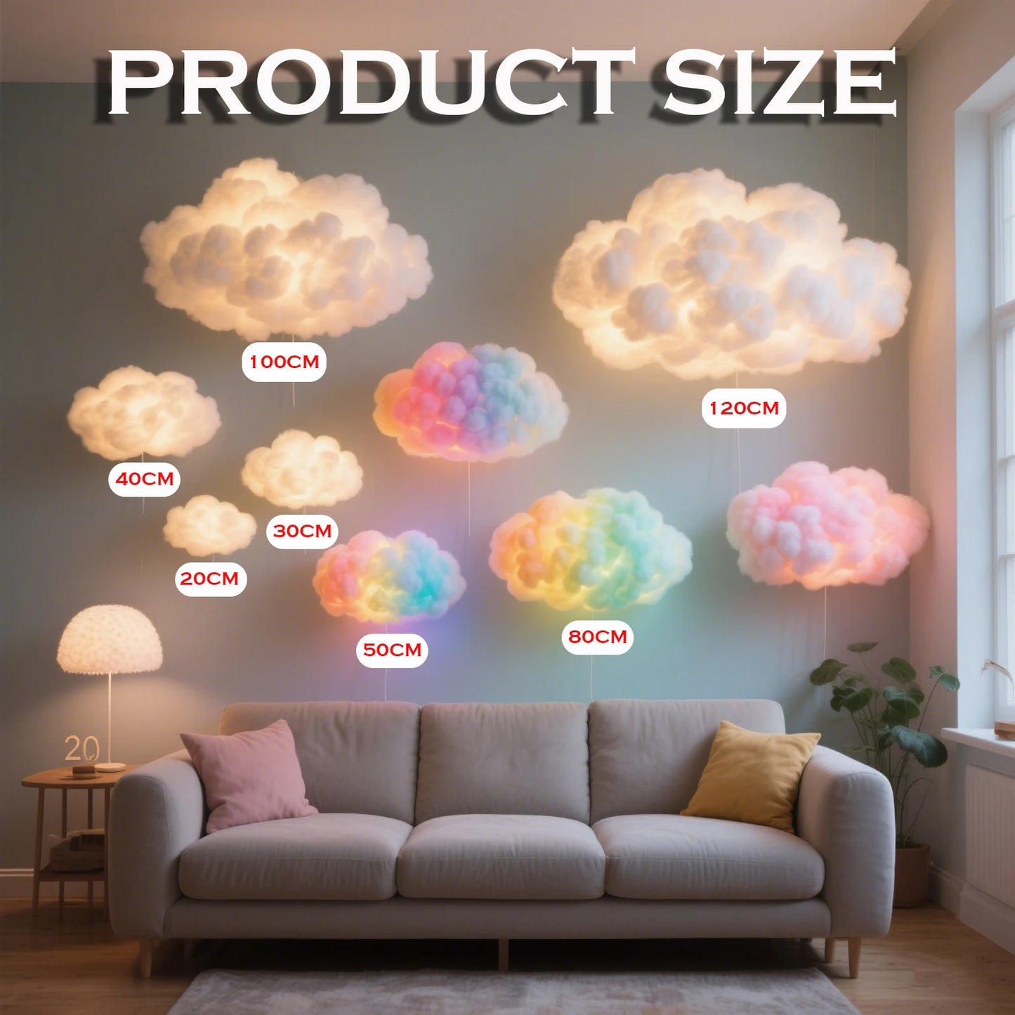 DIY Cloud LED Light, RGBIC Music Sync Changing Strip Light, Atmosphere DIY Thunder Cloud Lamp Wall Ceiling Light for Home