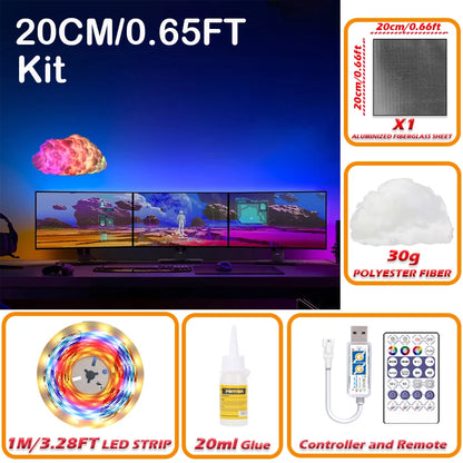 DIY Cloud LED Light, RGBIC Music Sync Changing Strip Light, Atmosphere DIY Thunder Cloud Lamp Wall Ceiling Light for Home