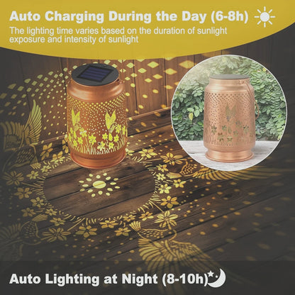 1 PC Iron Lantern Solar Lamp Outdoor Decorative Lighting Pathway Solar-powered Light Garden