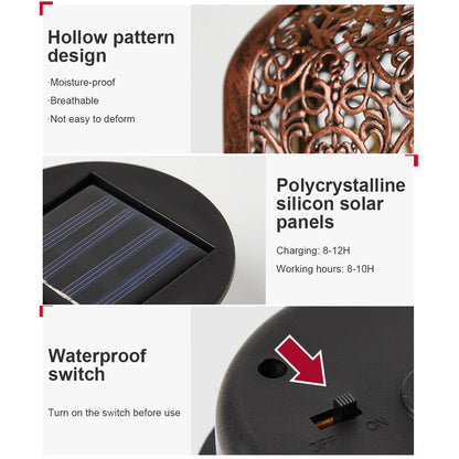 Led Solar Hanging Lantern Hanging Solar Lantern Retro Iron Art Lantern Decorative Outdoor Waterproof Garden Yard Lawn Lights