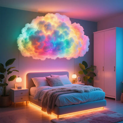 DIY Cloud LED Light, RGBIC Music Sync Changing Strip Light, Atmosphere DIY Thunder Cloud Lamp Wall Ceiling Light for Home
