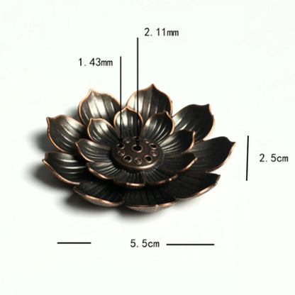 2 in 1 Alloy Incense Burner Metal sandalwood Incense Sticks Holder Buddhism Zen Lotus Sticks Incense Censer Nasturtium Ashtray